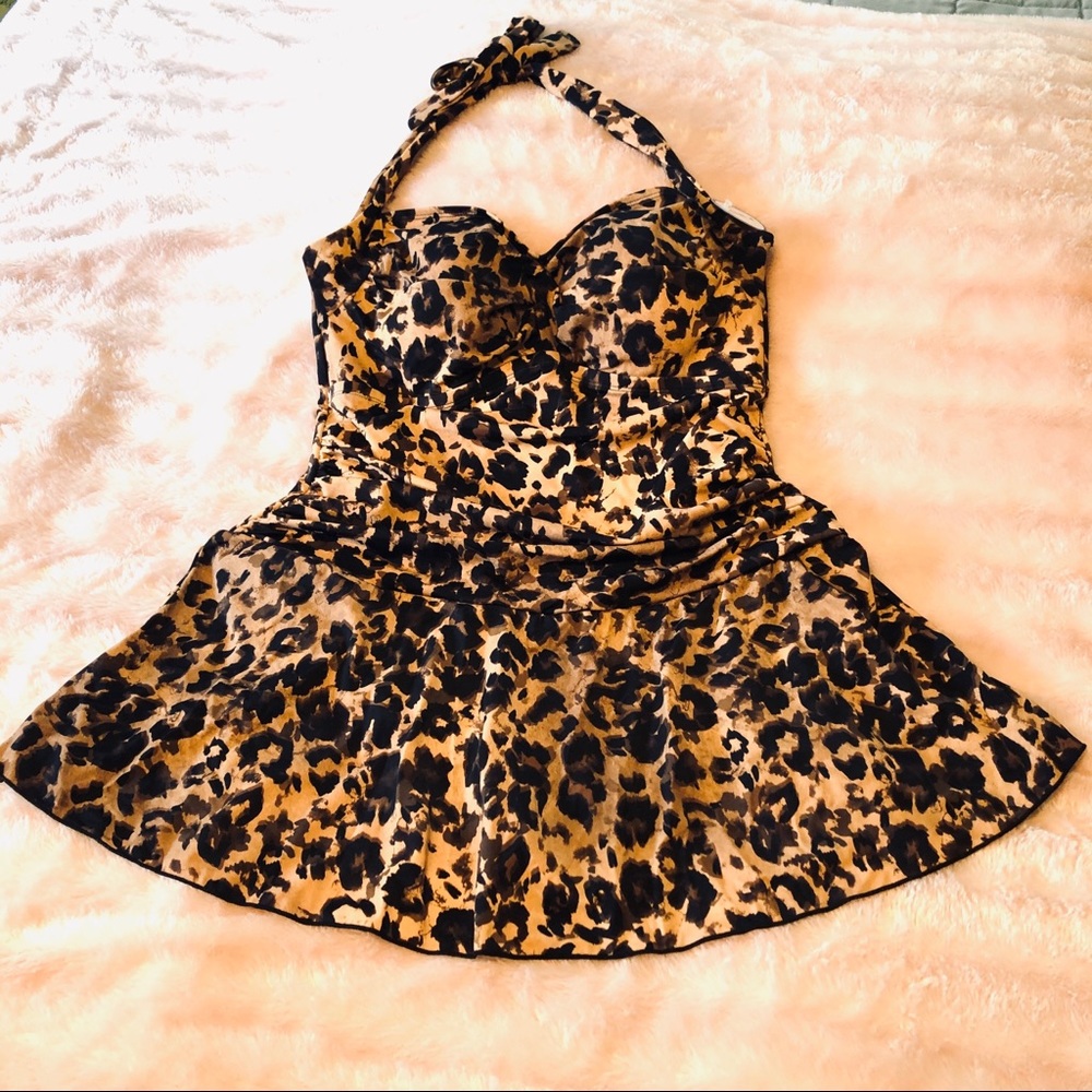 SWIMSUITS FOR ALL HALTER SWIMDRESS SIZE 14